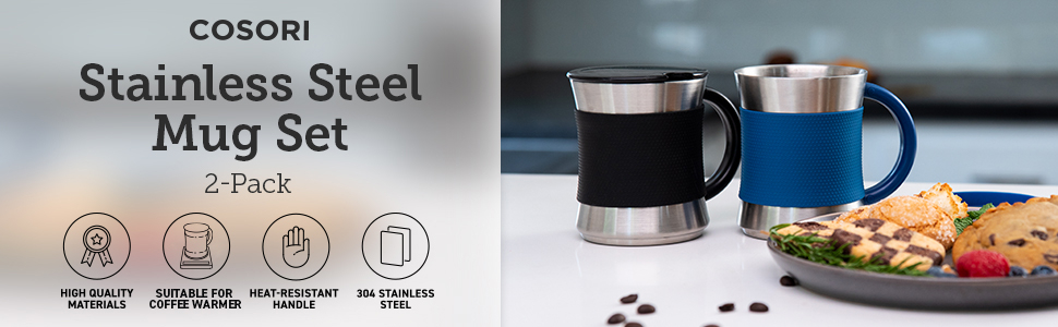 COSORI stainless steel mug sets. 