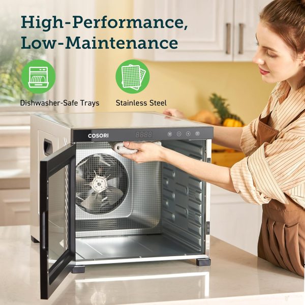 COSORI Food Dehydrator, Bigger Than 7 Trays With Large 6.5" Drying Space, 600W Power Saves More Time Than 480W, 165°F Dehydrated Dryer for Jerky, Dog Treats, Herbs, Meat, Fruit, and Yogurt, Silver - Image 14