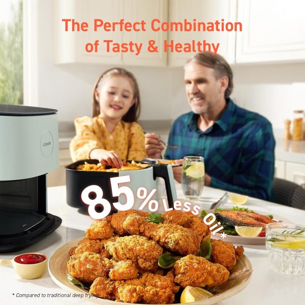 COSORI Air Fryer Pro 9-in-1, Compact 5QT, 450℉: Half Time & Chef-Grade Cook, One-Wipe Clean Glass Panel, 130+ In-App Recipes with Nutritional Info, Nonstick & Dishwasher-Safe Basket, Gray - Image 11
