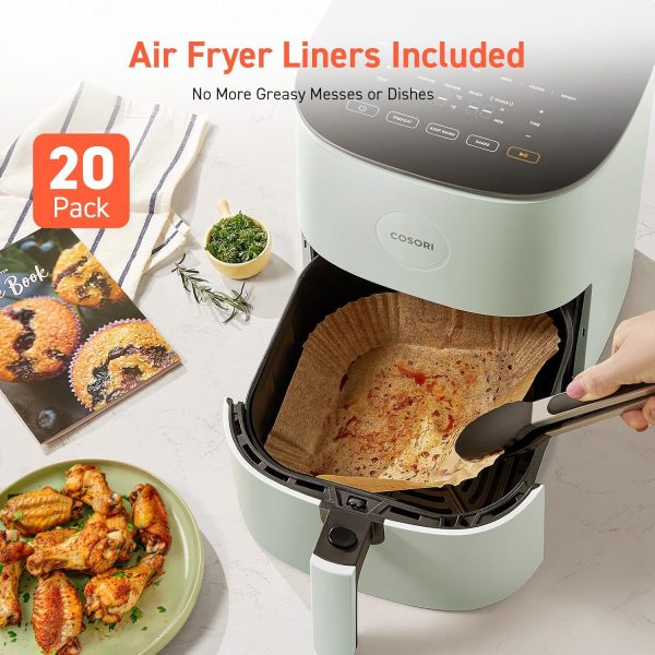 COSORI Air Fryer Pro 9-in-1, Compact 5QT, 450℉: Half Time & Chef-Grade Cook, One-Wipe Clean Glass Panel, 130+ In-App Recipes with Nutritional Info, Nonstick & Dishwasher-Safe Basket, Gray - Image 14