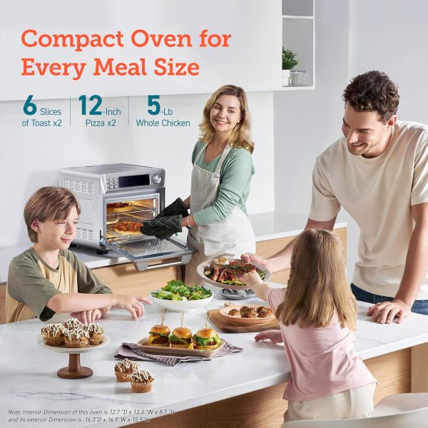 COSORI Air Fryer Toaster Oven Combo, Smart 12-in-1 Airfryer Sous Vide Convection Oven Countertop, Bake, Roast, Reheat, Broil, Dehydrate, 94 Recipes & 3 Accessories, 26QT, Silver, Stainless Steel - Image 5
