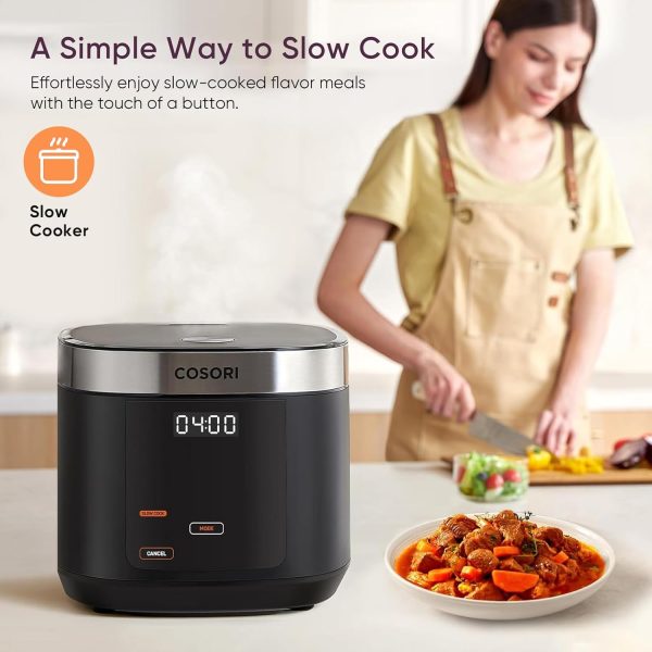 COSORI Rice Cooker 10 Cup, 24h Keep Warm, 18 Functions Fuzzy Logic Rice Maker with Stainless Steel Steamer Basket, Sauté, Slow Cooker, Black - Image 5