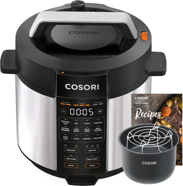 COSORI Pressure Cooker 6 qt, 9-in-1 Instant Multi Kitchen Appliances, Safer Venting Design, Rice Cooker, Slow Cooking Pot, Sous Vide, Saute Pot, 1100W, Stainless Steel - Image 11