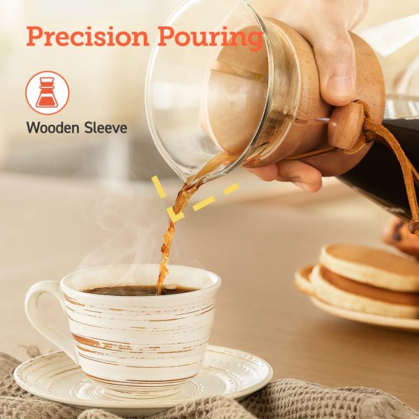 COSORI Pour Over Coffee Maker with Double Layer Stainless Steel Filter, 8-Cup, 34oz, Drip Coffee Maker, Coffee Dripper Brewer, High Heat Resistant Carafe, also for Camping, Hiking - Image 5