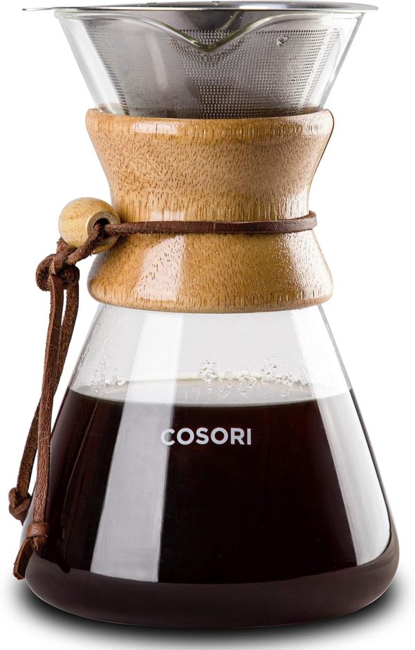 COSORI Pour Over Coffee Maker with Double Layer Stainless Steel Filter, 8-Cup, 34oz, Drip Coffee Maker, Coffee Dripper Brewer, High Heat Resistant Carafe, also for Camping, Hiking - Image 12